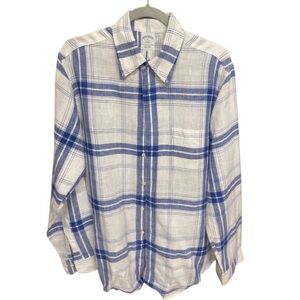 Brooks Brothers Linen Plaid Button Down Shirt